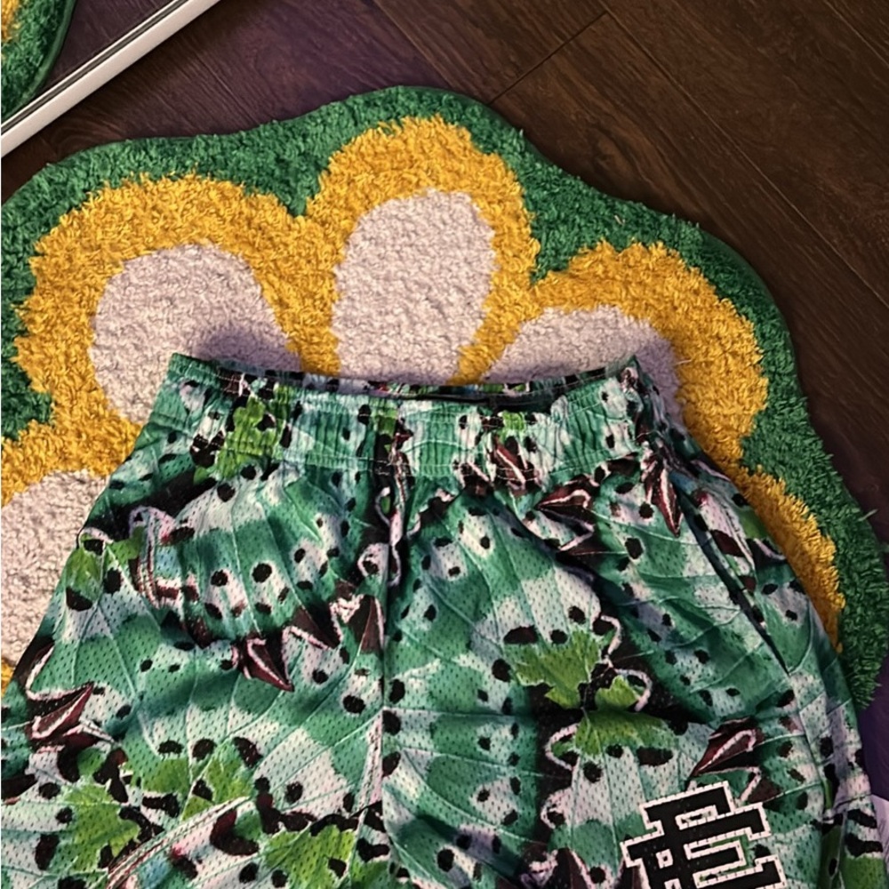 Eric Emanuel Green and Black Men Shorts